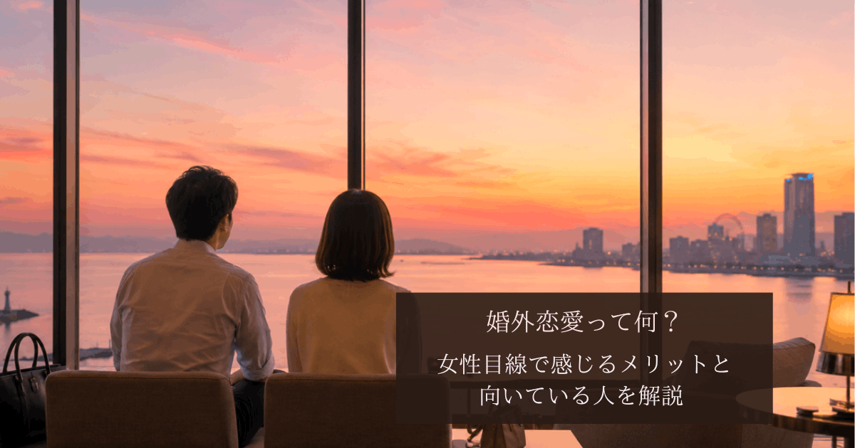 海辺の展望ラウンジで夕暮れの景色を眺めながら穏やかな時間を過ごす男女
